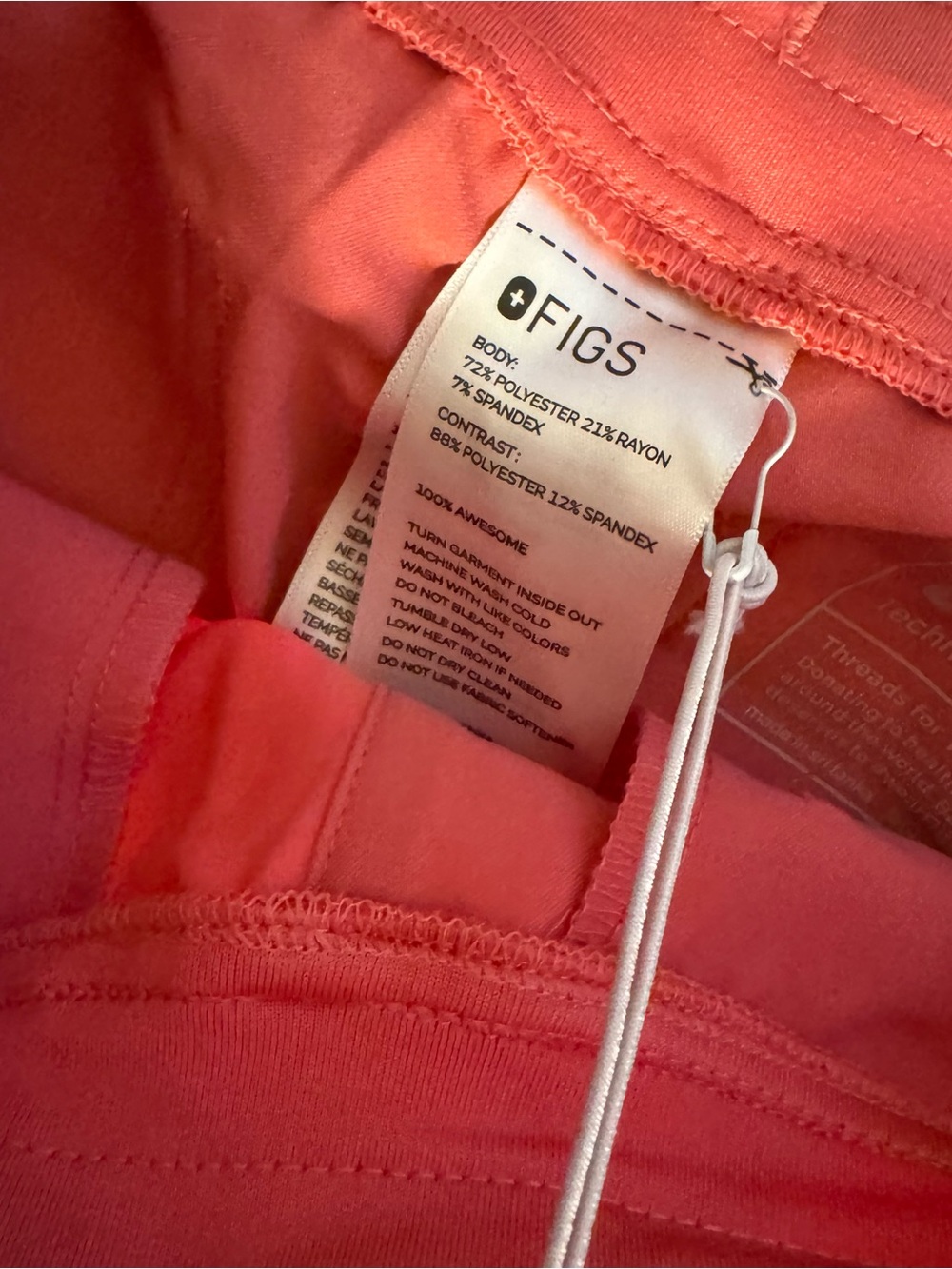 NWT FIGS XXS Slim Scrub Pants Coral Pink Healthcare Medical - Picture 6 of 6